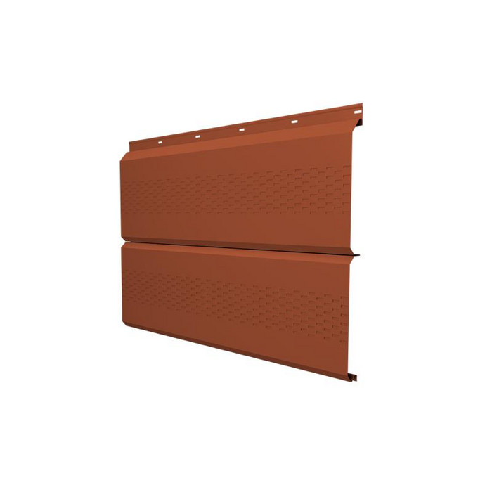 Софит ЭкоБрус с перфорацией 0,345 Grand Line 0,5 Satin RAL 8004 терракота