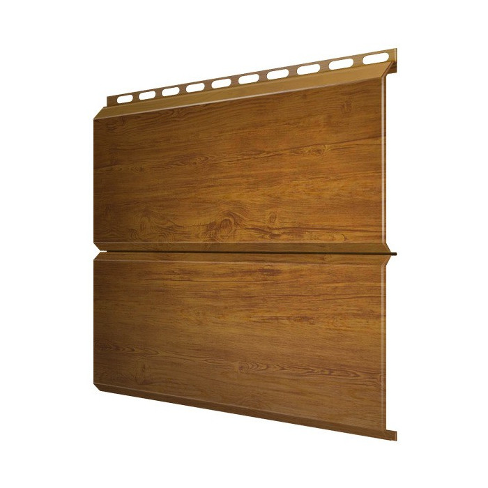 Металлический сайдинг Grand Line ЭкоБрус 0.45 мм 3D Print Premium Golden Wood