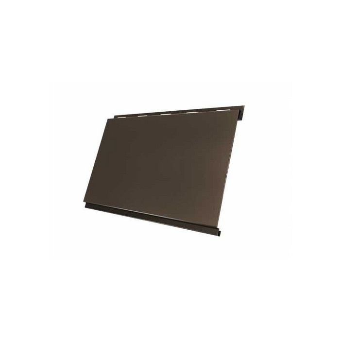 Металлический сайдинг Grand Line Вертикаль 0.5 мм classic GreenCoat Pural BT, matt с пленкой RR 32 темно-коричневый (RAL 8019 серо-коричневый)