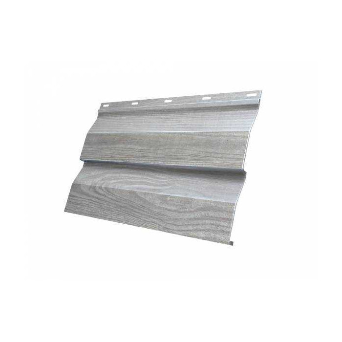 Металлический сайдинг Grand Line Корабельная Доска 0.45 мм Print Premium с пленкой Silver Wood