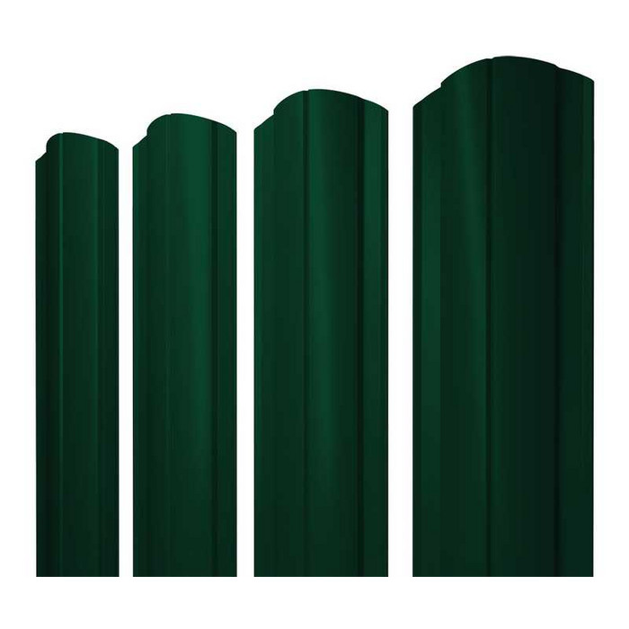 Штакетник Круглый фигурный Grand Line 0,5 Satin Matt RAL6005 Зеленый Мох